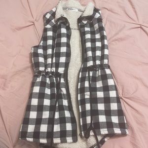Black and white Buffalo check vest